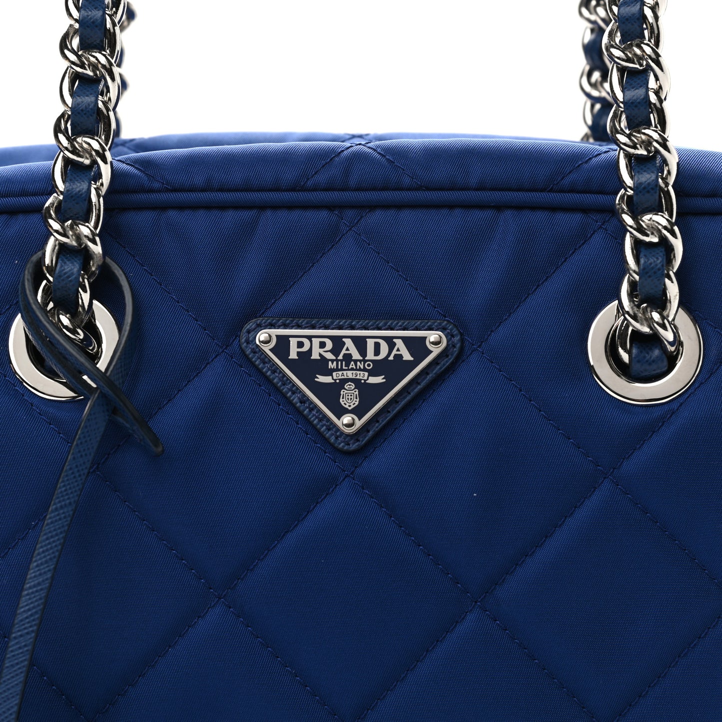 Nylon Tessuto Impuntu Quilted Shoulder Bag Bluette