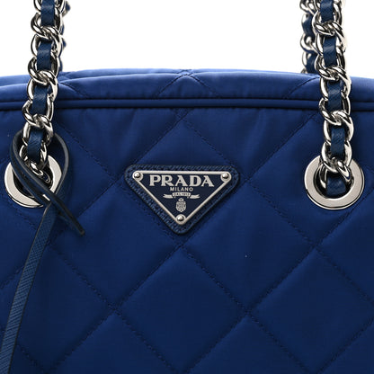 Prada Nylon Tessuto Impuntu Quilted Shoulder Bag Bluette 8 of 10