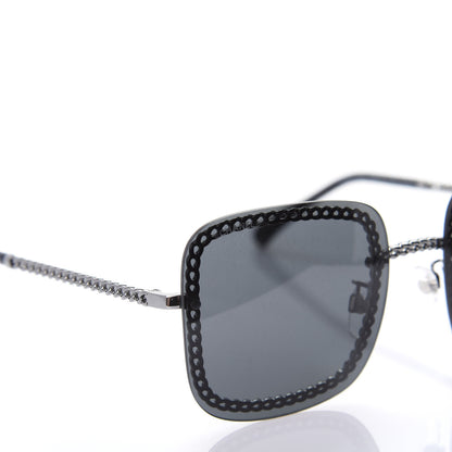 Chanel Metal Removable Chain Square Sunglasses 4244 Grey 8 of 10