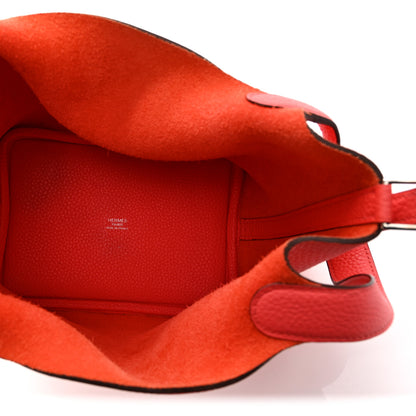 Hermes Taurillon Clemence Picotin Lock 18 PM  Rouge Pivoine 5 of 10