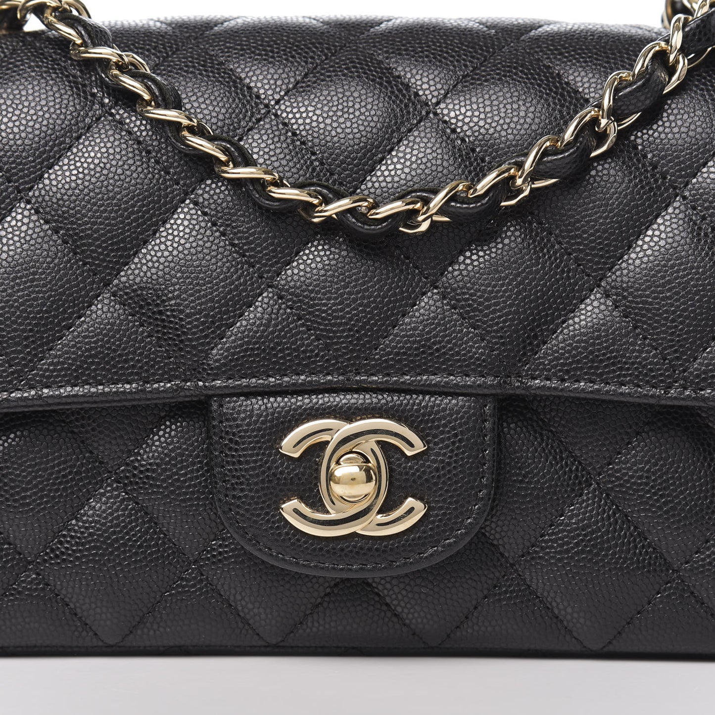 Caviar Quilted Mini Rectangular Flap Black