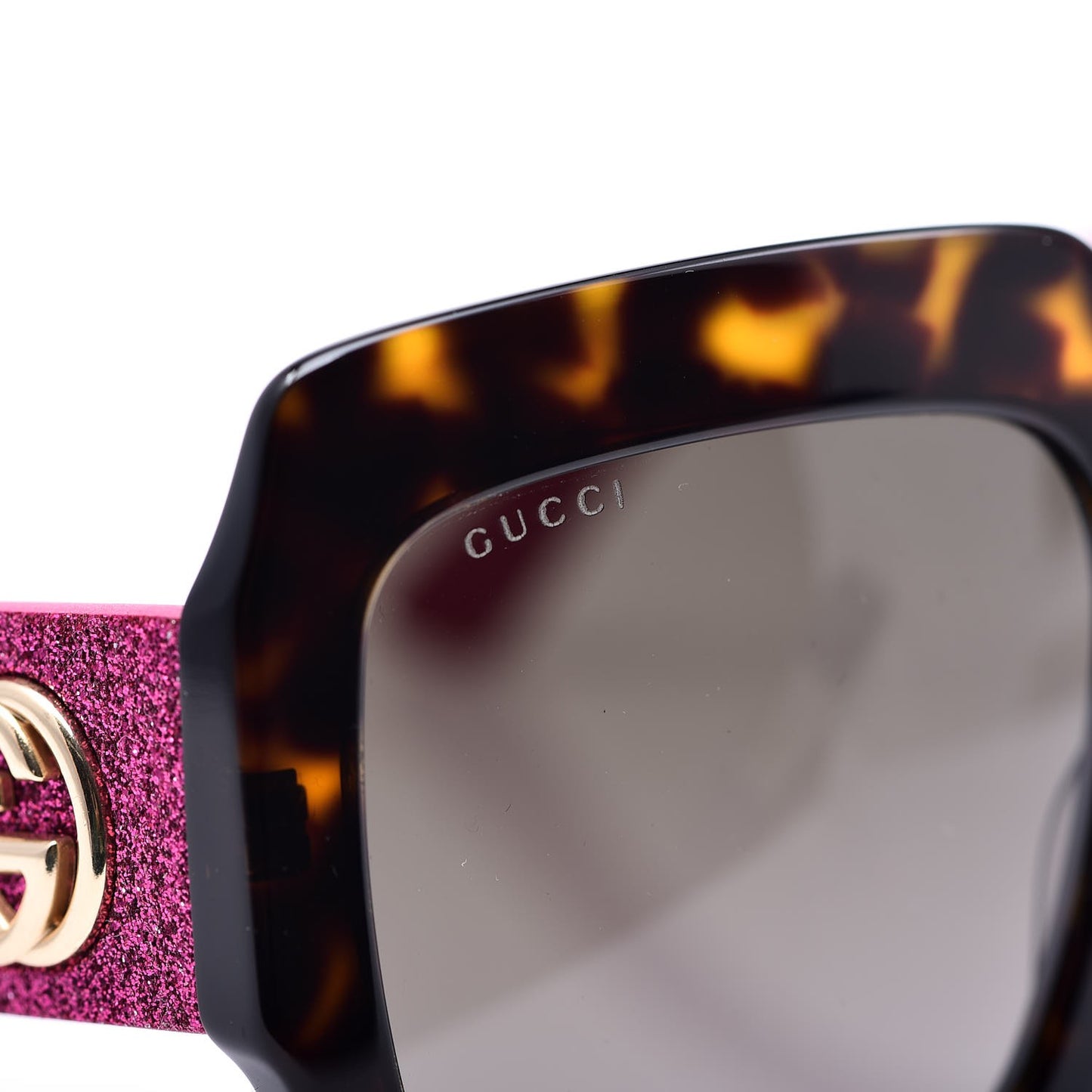 Square Frame GG0102S Sunglasses Glitter Pink