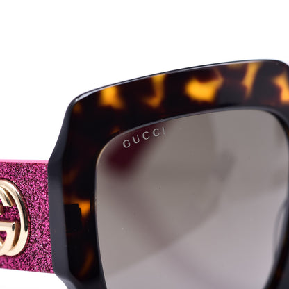 Gucci Square Frame GG0102S Sunglasses Glitter Pink 8 of 9