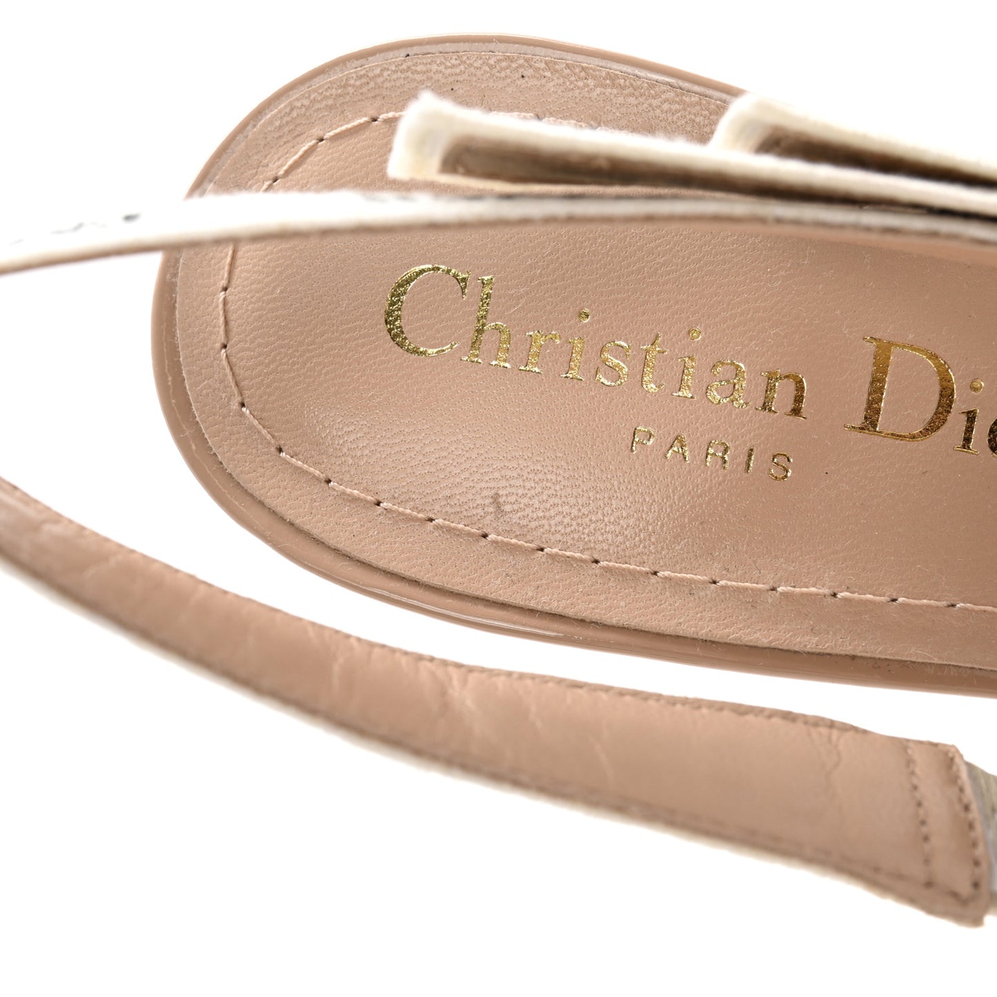 Patent Ribbon J'Adior Slingback 100mm Pumps 37.5 Nude
