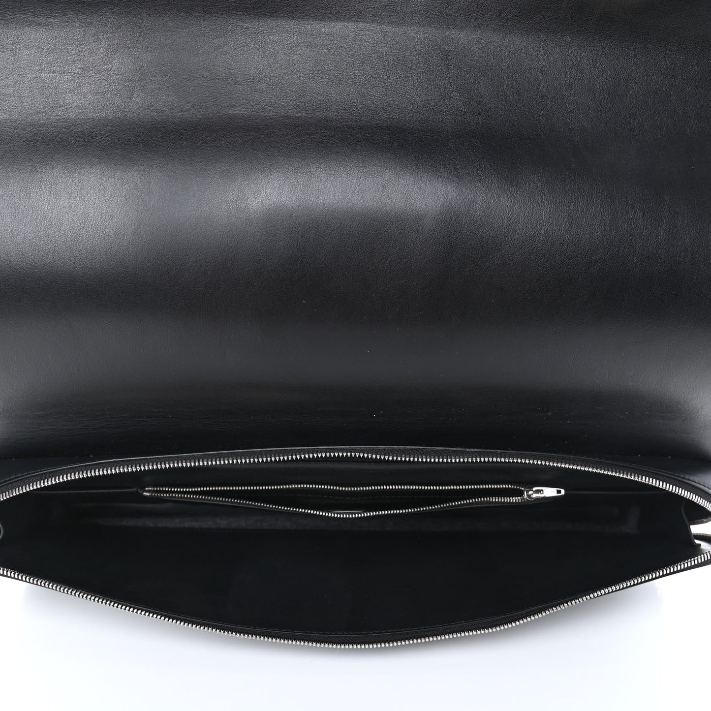 Calfskin Oversized Clutch With Chain Black