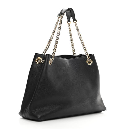 Gucci Pebbled Calfskin Medium Soho Chain Shoulder Bag Black 3 of 10
