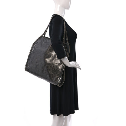 Stella McCartney Metallic Snake Print Small Falabella Tote Ruthenium 2 of 10