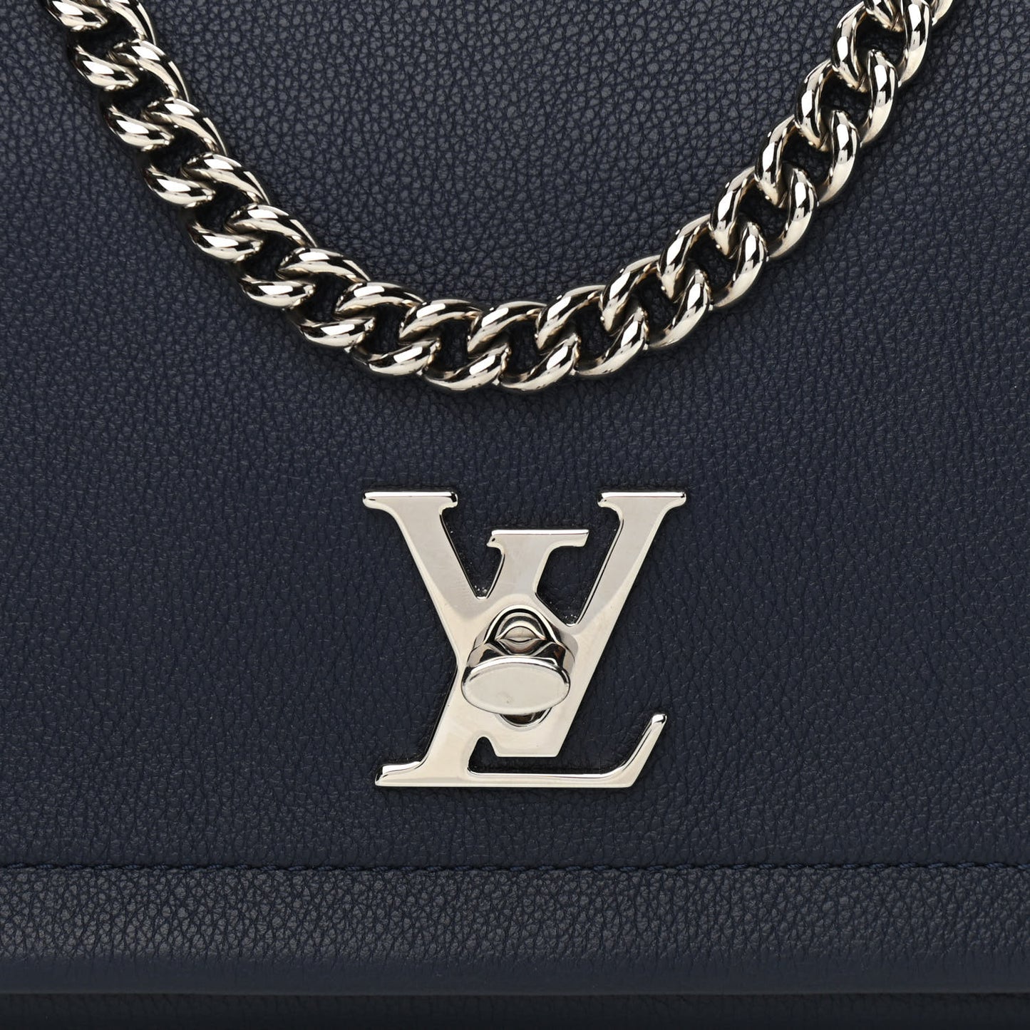 Calfskin Lockme II Chain Bag BB Marine Rouge