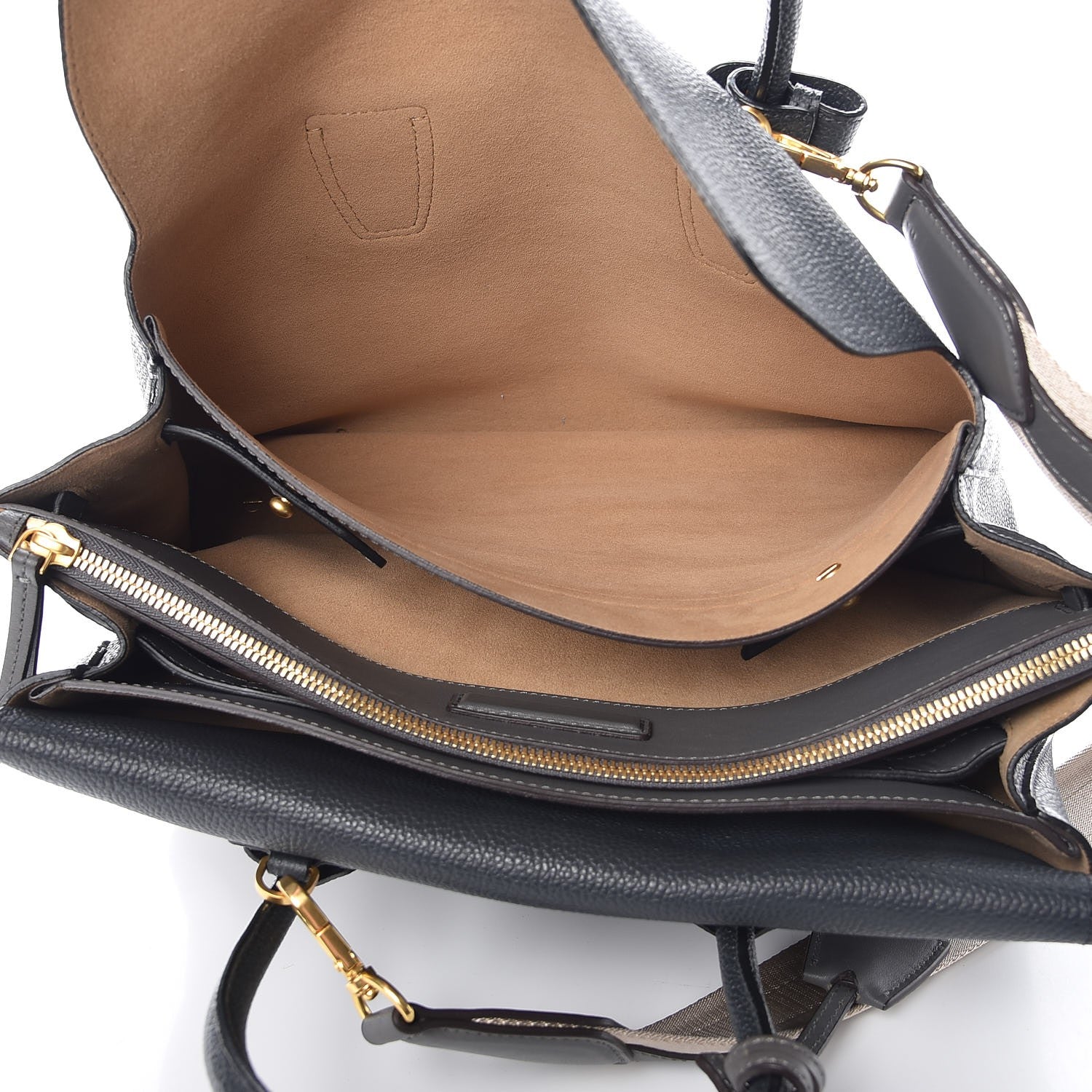 MCM Grained Calfskin Medium Milla Tote Phantom Grey 5 of 13