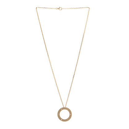 Cartier 18K Yellow Gold 3 Diamonds LOVE Pendant Necklace 3 of 4