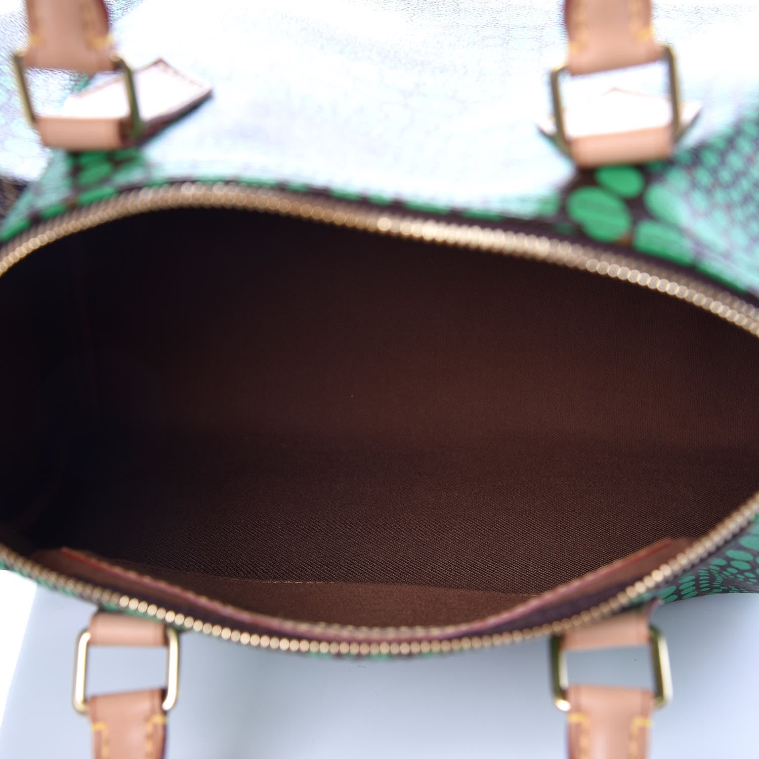 Louis Vuitton Monogram Kusama Town Speedy 30 Green 5 of 7