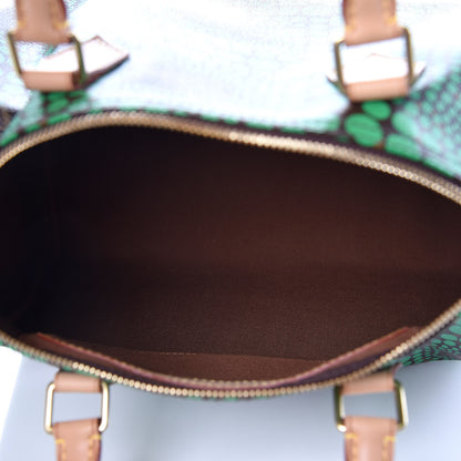 Louis Vuitton Monogram Kusama Town Speedy 30 Green 5 of 7