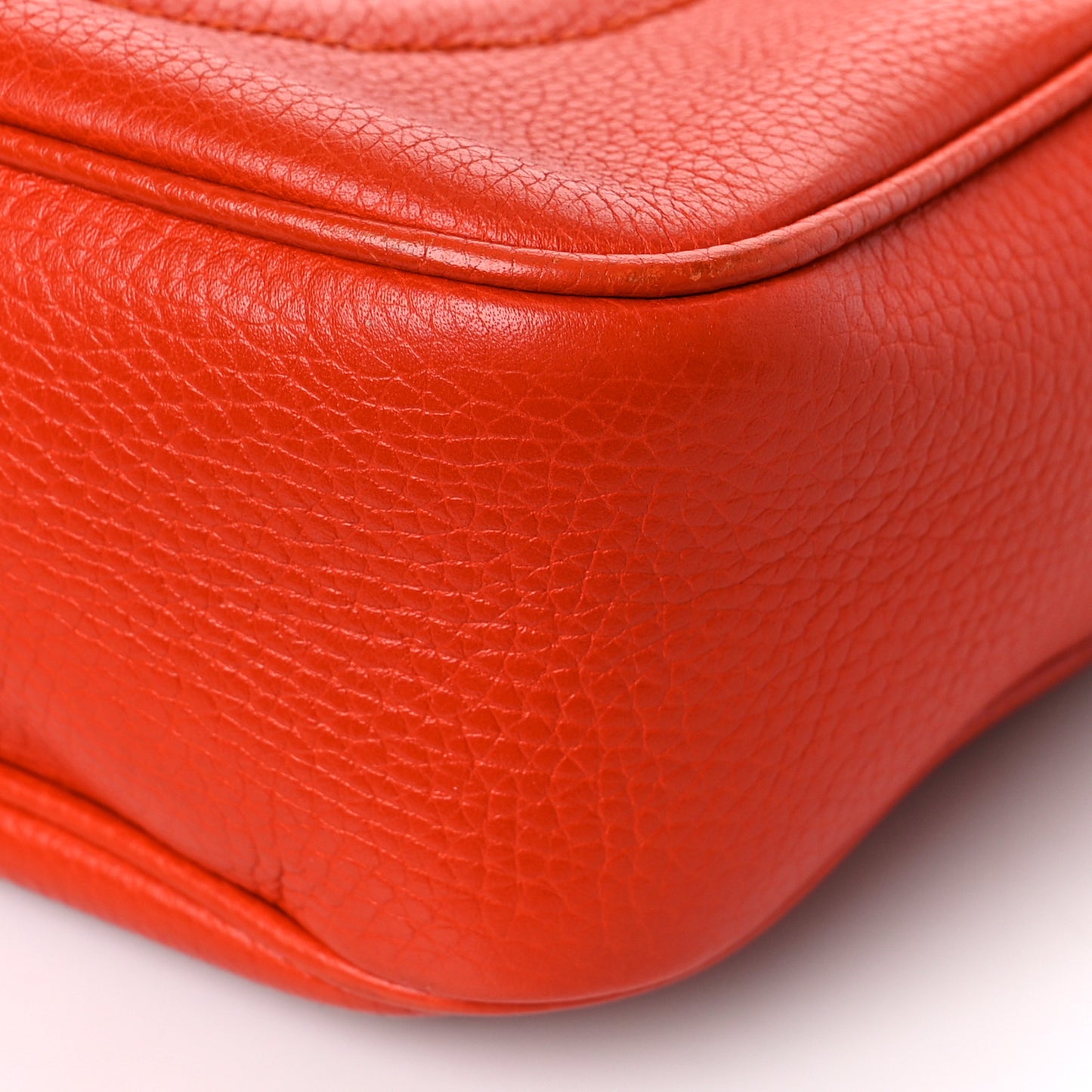 Pebbled Calfskin Small Soho Disco Bag Sun Orange