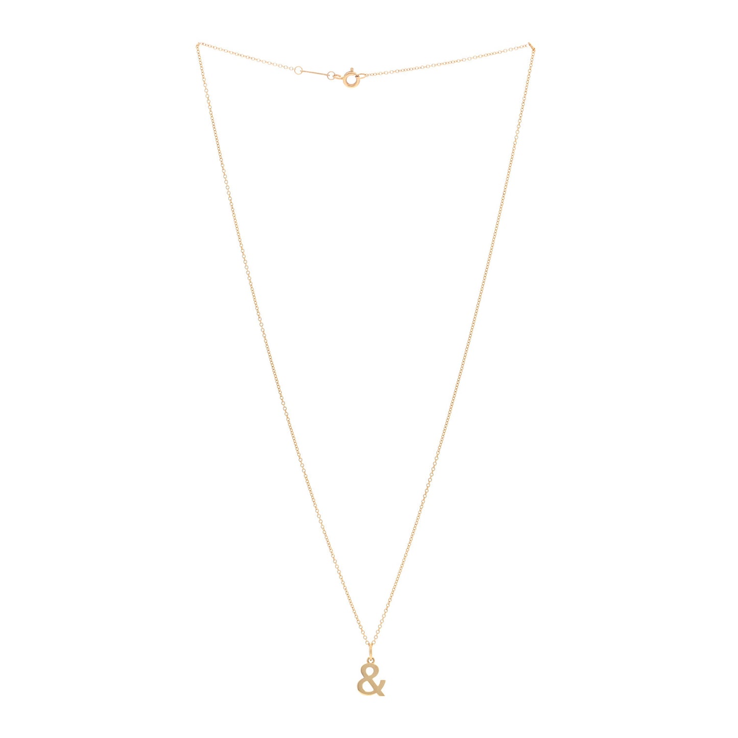 18K Yellow Gold Ampersand Pendant Necklace