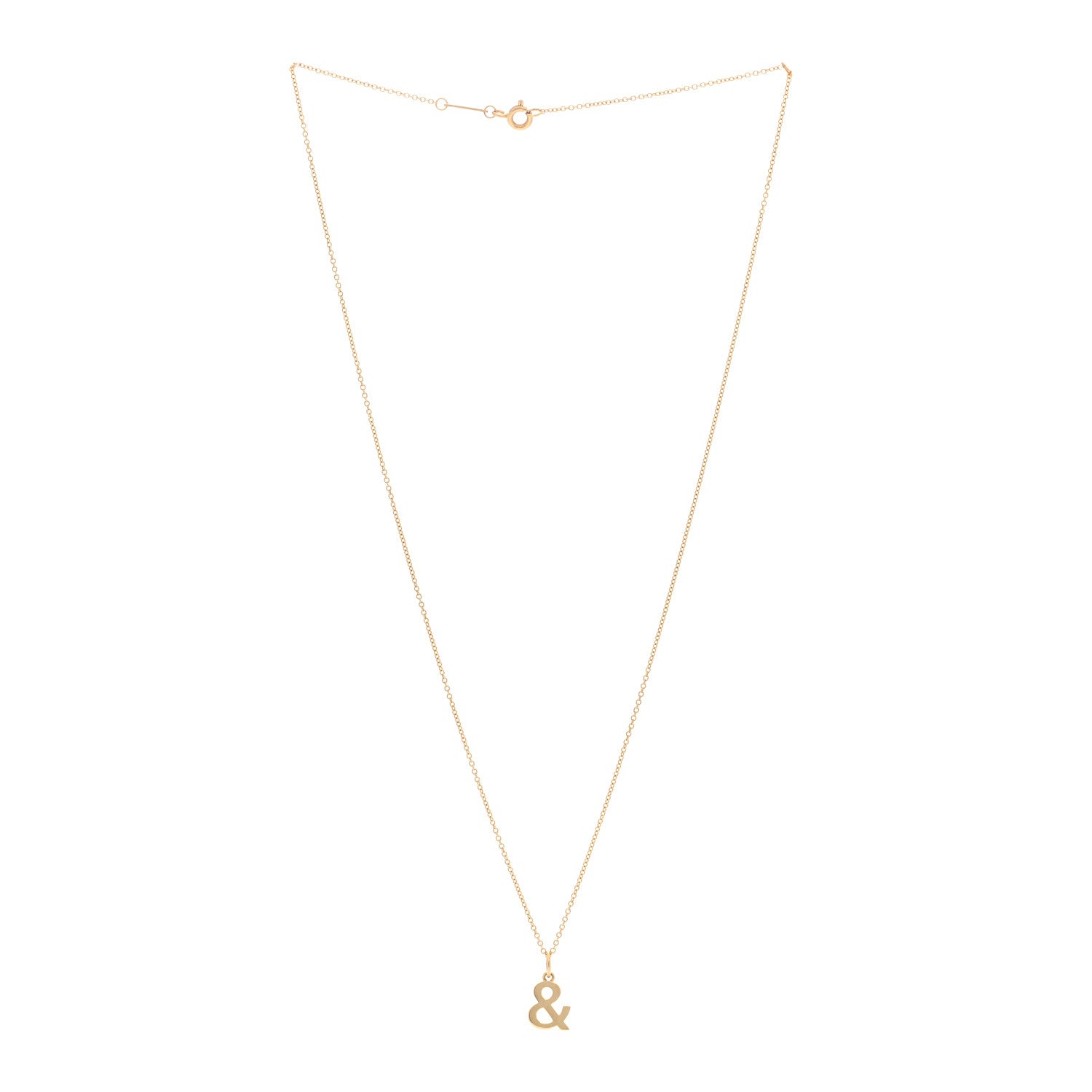 Tiffany 18K Yellow Gold Ampersand Pendant Necklace 3 of 5