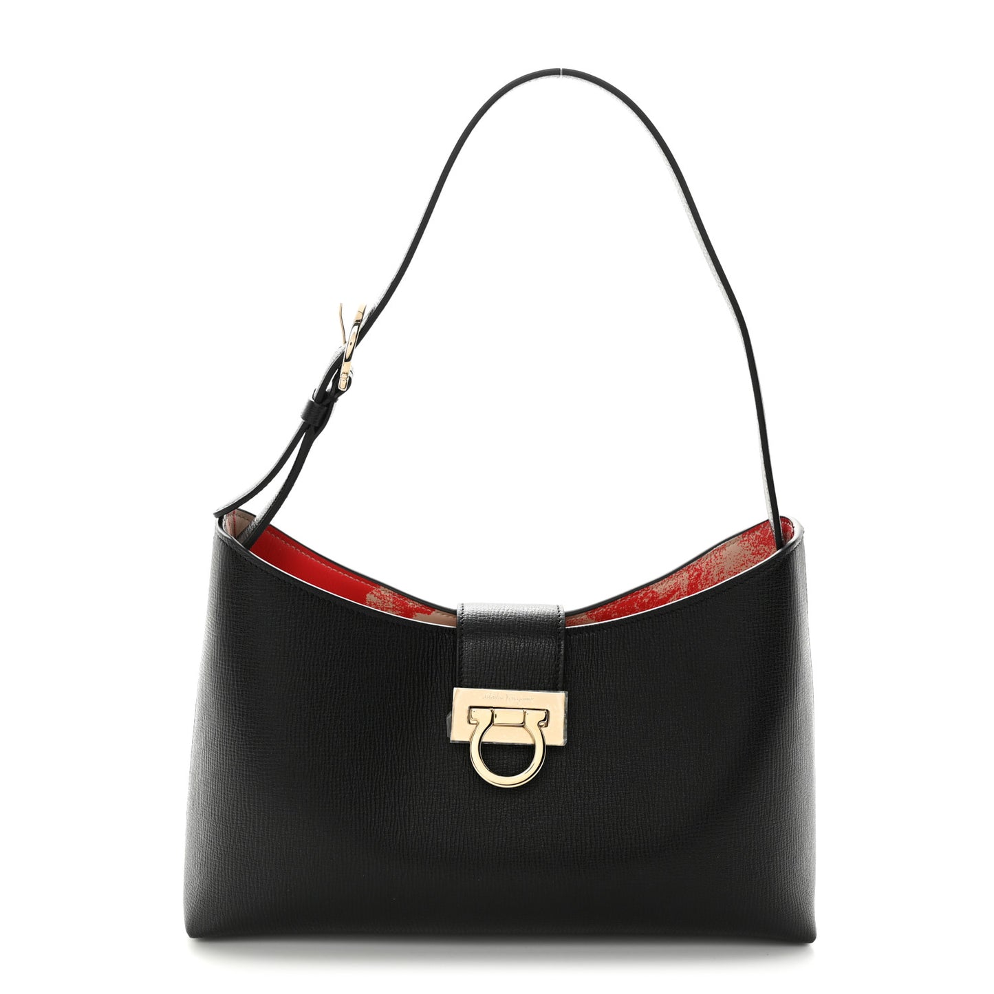 Calfskin Trifolio Shoulder Bag Black