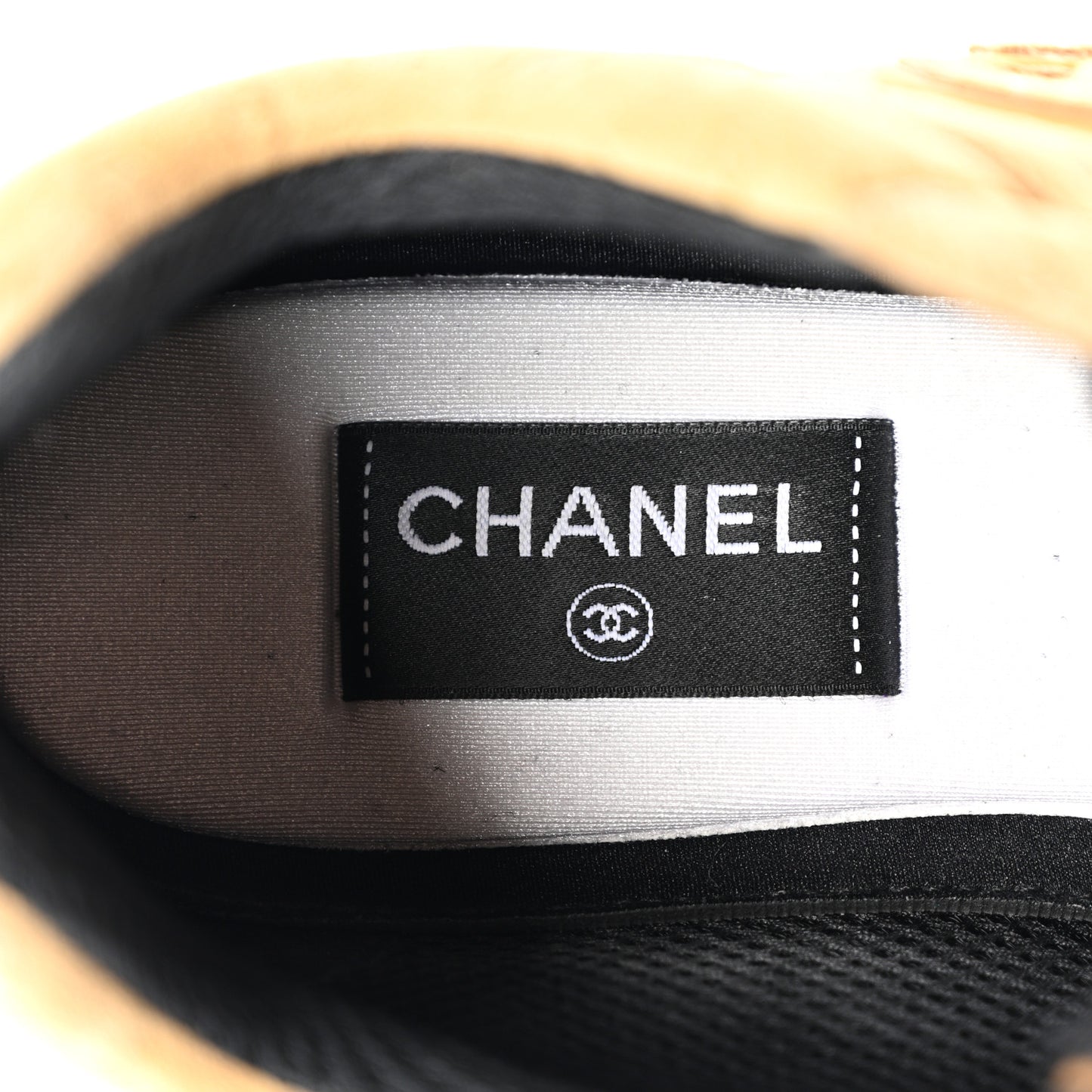 Nylon Suede Calfskin Printed CC Sneakers 42 Beige