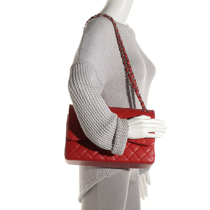 Chanel Caviar Quilted Jumbo Double Flap Dark Red 2 of 9