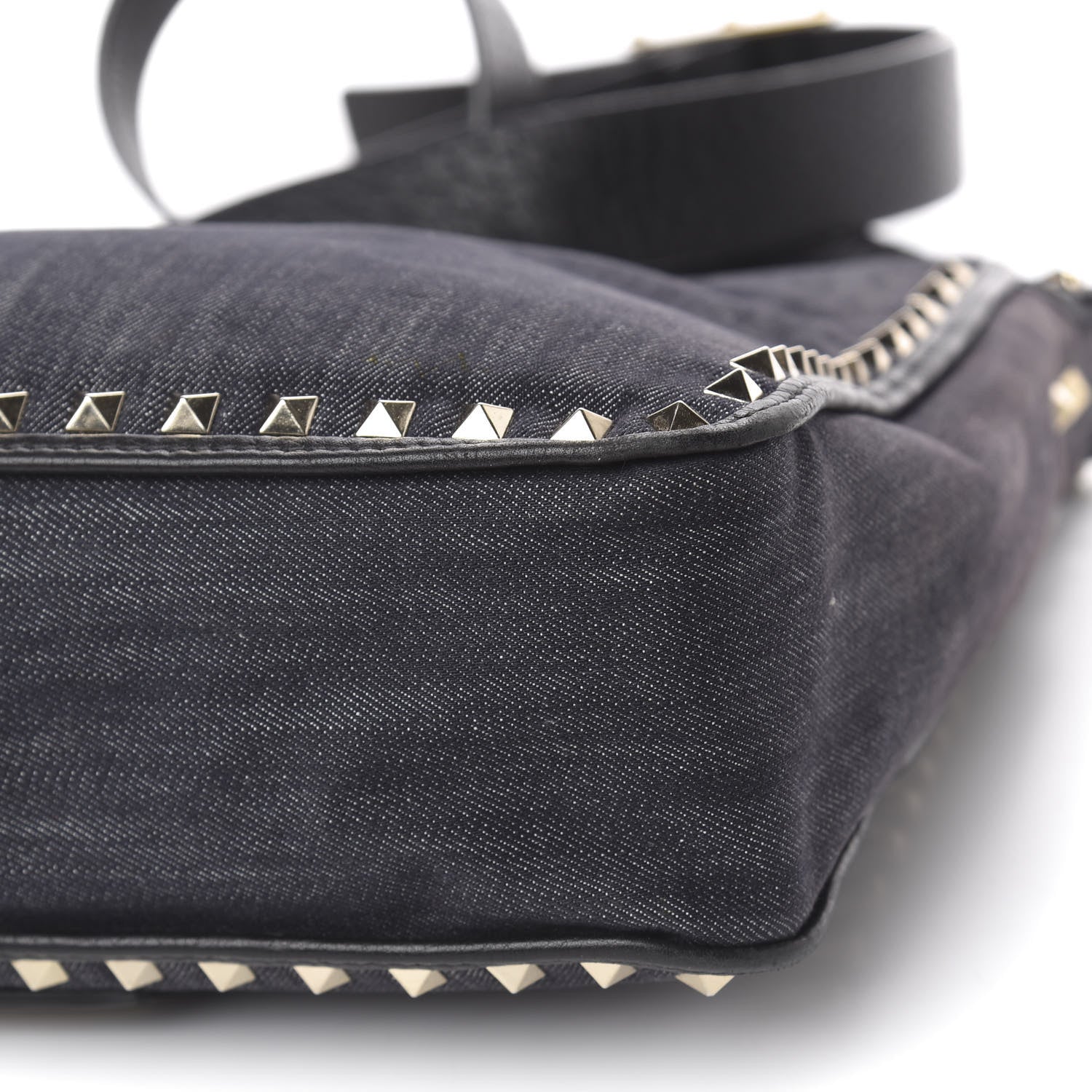 Valentino Garavani Denim Small Rockstud Flip-Lock Messenger Bag Blue 9 of 9