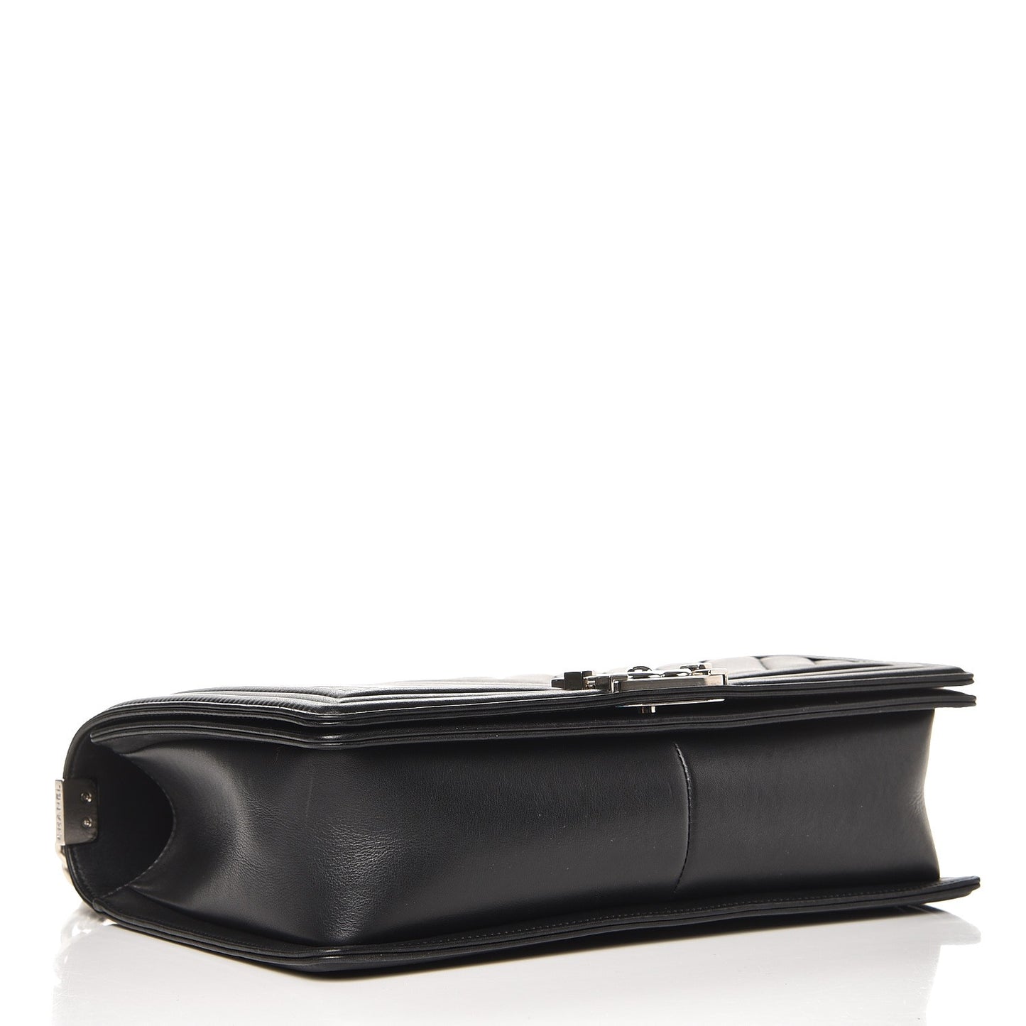 Calfskin Chevron New Medium Boy Flap Black