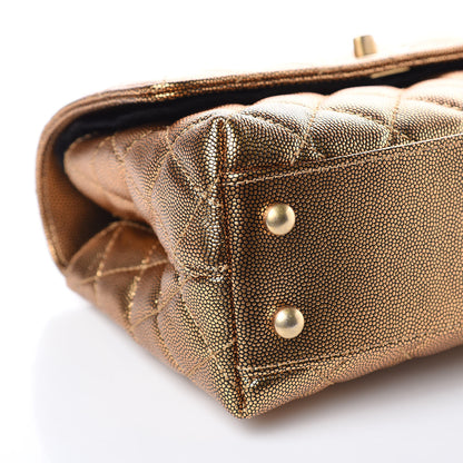 Chanel Metallic Caviar Quilted Mini Coco Handle Flap Gold 8 of 10