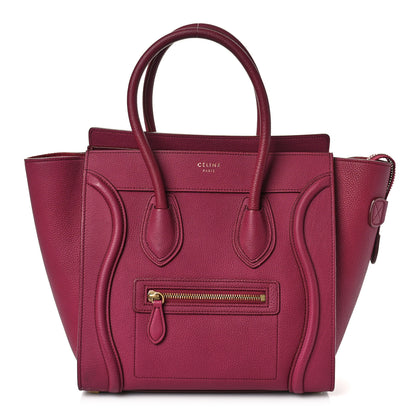 Celine Drummed Calfskin Micro Luggage Plum 1 of 11