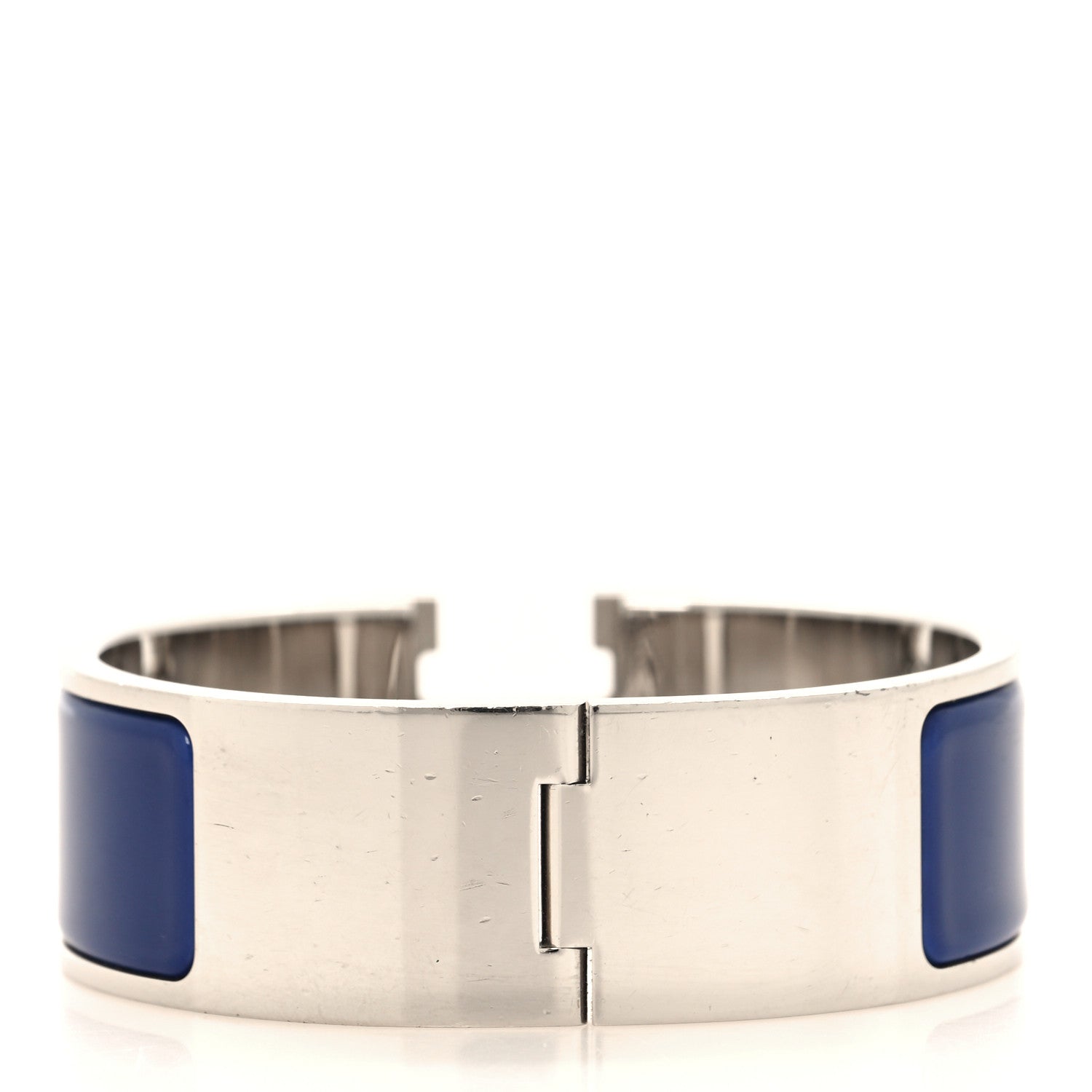 Hermes Enamel Wide Clic Clac H Bracelet PM Bleu Indigo 3 of 5
