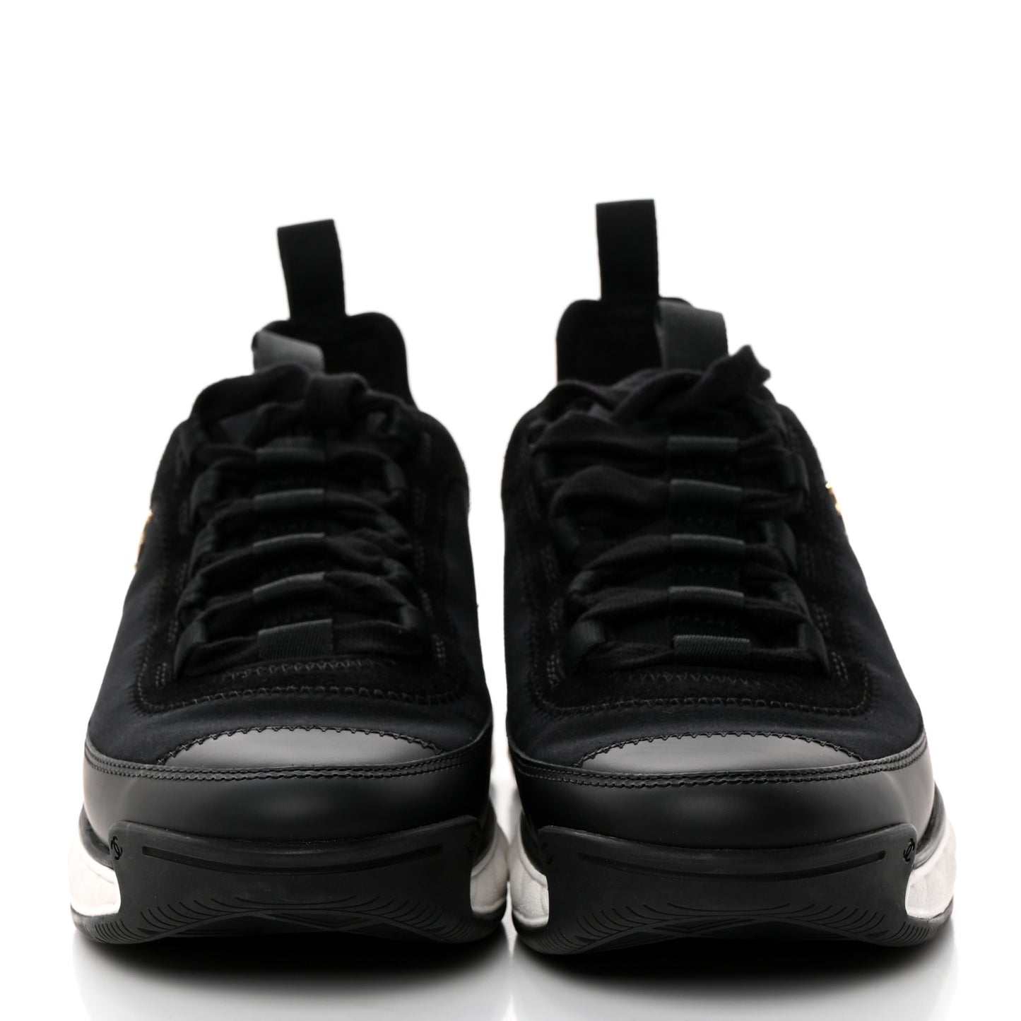 Velvet Calfskin Mixed Fibers CC Sneakers 37 Black