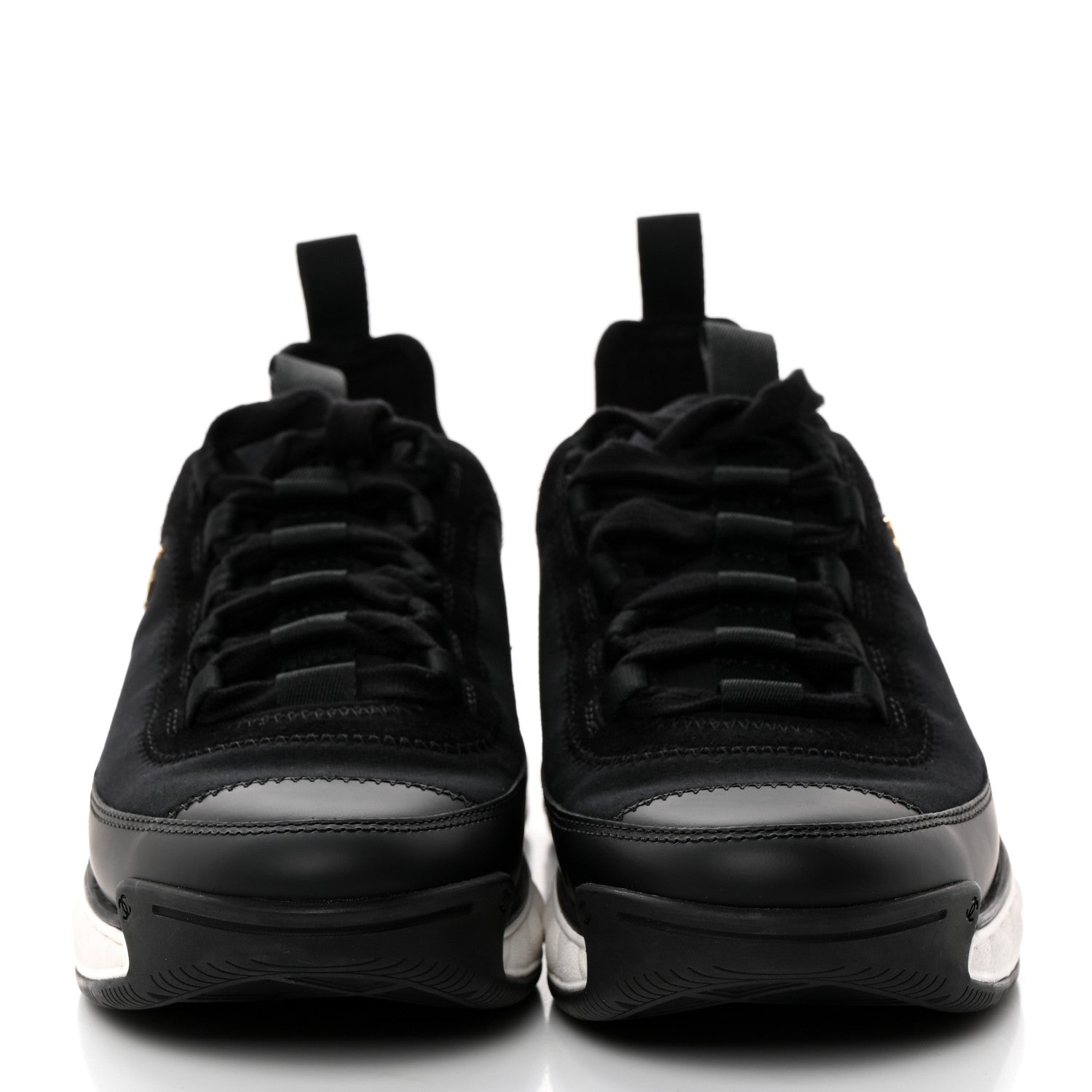 Chanel Velvet Calfskin Mixed Fibers CC Sneakers 37 Black 2 of 9