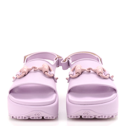 Gucci Soft Rubber Horsebit Touch Womens Strapped Sandals 36 Talc Pink 3 of 9