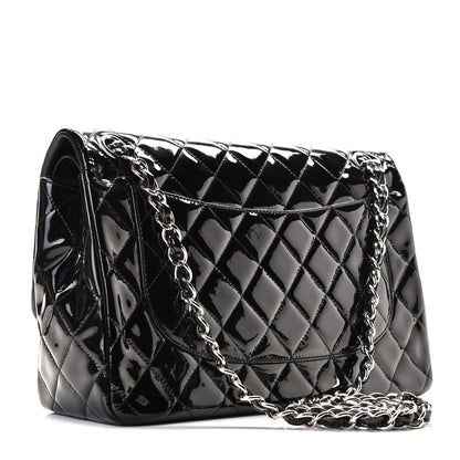 Chanel Patent Quilted Jumbo Double Flap Black 3 of 9