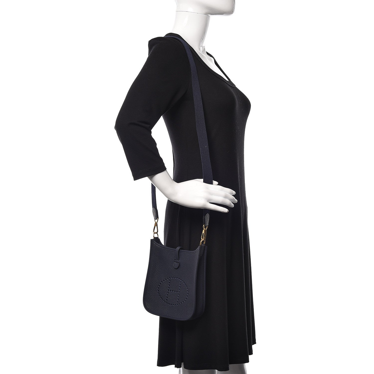 Hermes Taurillon Clemence Amazone Evelyne TPM Bleu Nuit Bleu Indigo 2 of 11