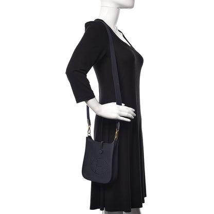 Hermes Taurillon Clemence Amazone Evelyne TPM Bleu Nuit Bleu Indigo 2 of 11