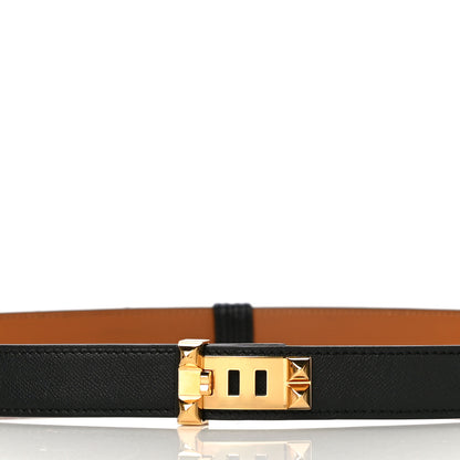 Hermes Epsom Swift 24mm Collier De Chien Belt Black Gold 2 of 8