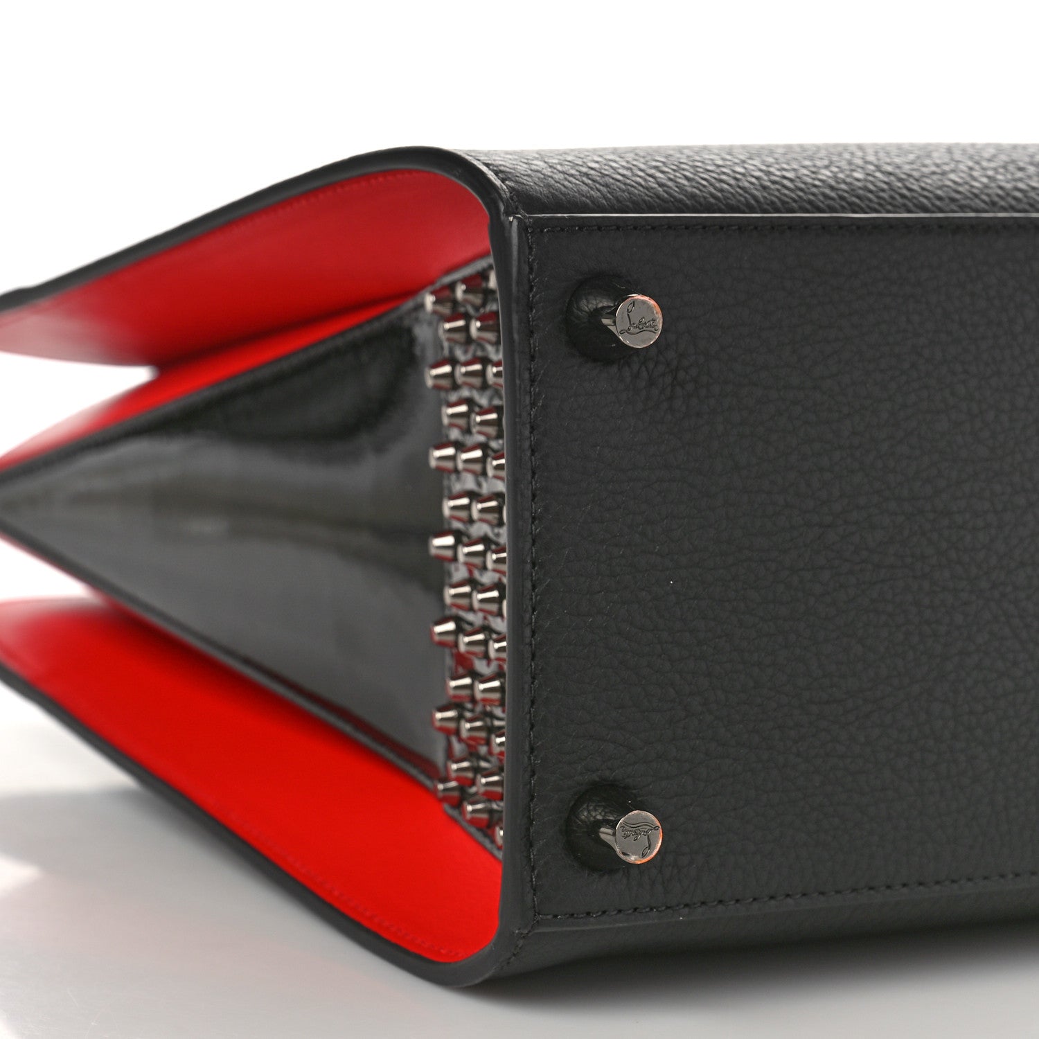 Christian Louboutin Calfskin Empire Patent Studded Medium Paloma Black 7 of 9