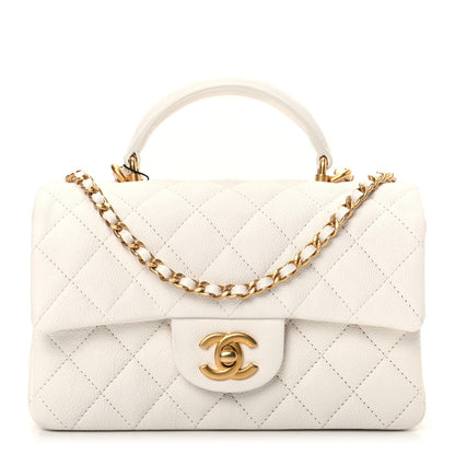 Chanel Caviar Quilted Mini Top Handle Rectangular Flap White 1 of 10
