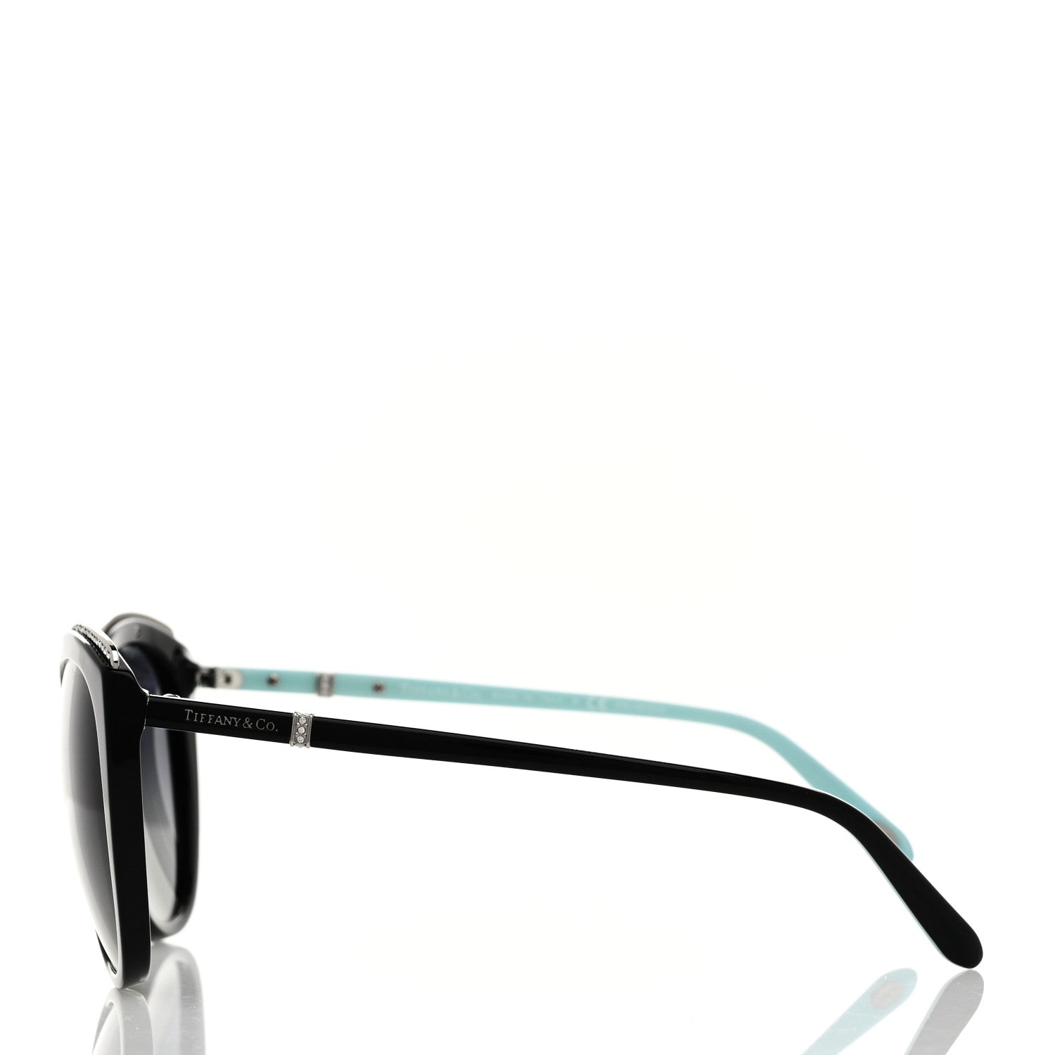 Tiffany Acetate Metal Cat Eye Sunglasses TF4134 Black Blue 3 of 8