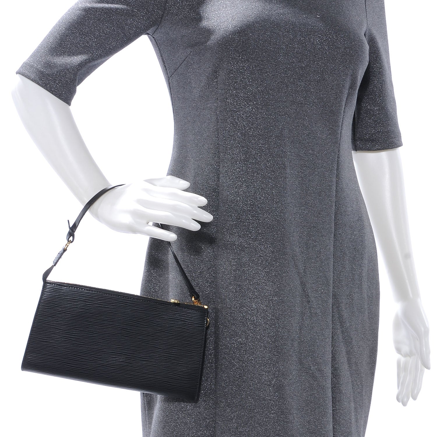 Louis Vuitton Epi Pochette Accessories 24 Black 2 of 7
