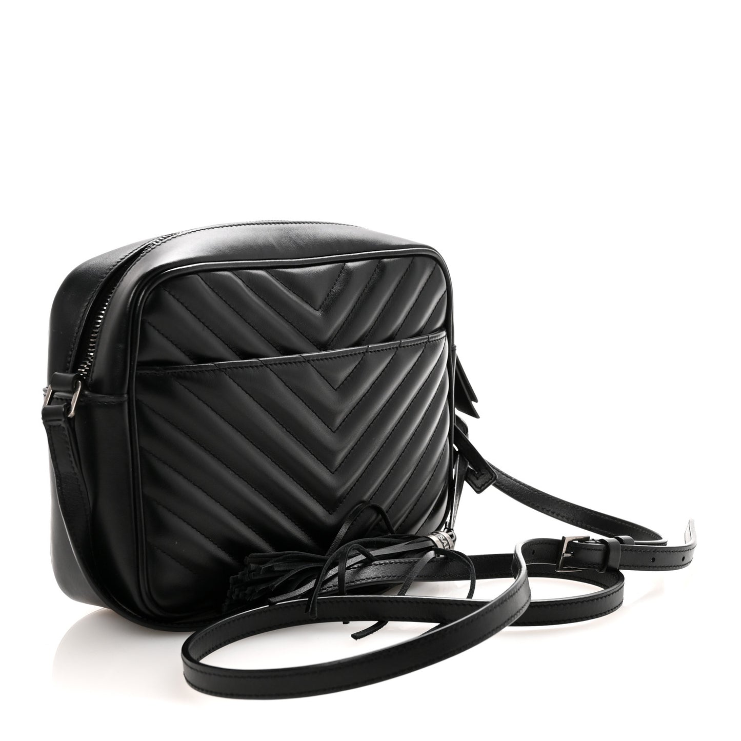 Calfskin Matelasse Monogram Lou Camera Bag Black