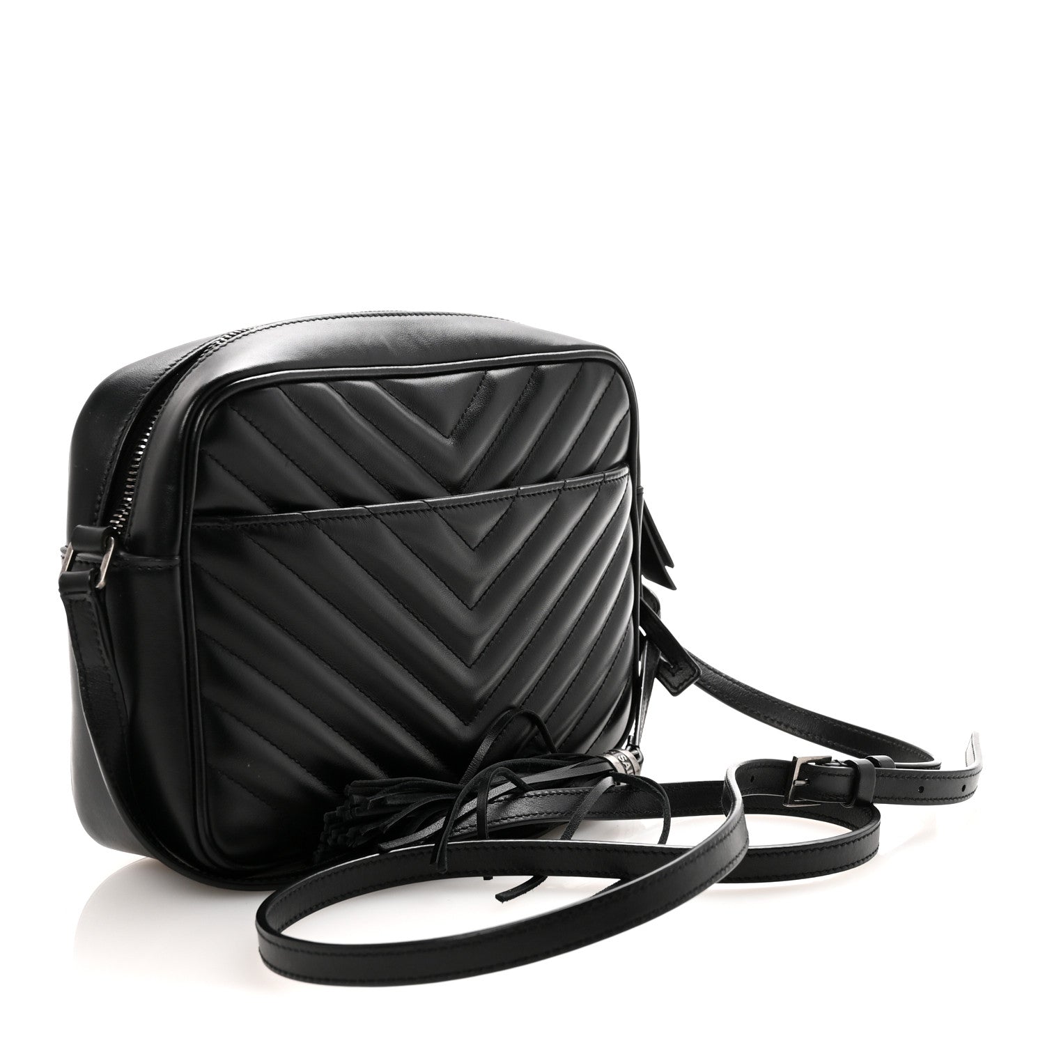 Saint Laurent Calfskin Matelasse Monogram Lou Camera Bag Black 3 of 9