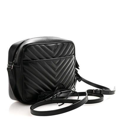 Saint Laurent Calfskin Matelasse Monogram Lou Camera Bag Black 3 of 9