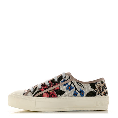 Christian Dior Canvas Rosa Mutabilis Embroidered Womens Walk'N'Dior Low Top Sneakers 36.5 Multicolor 1 of 9