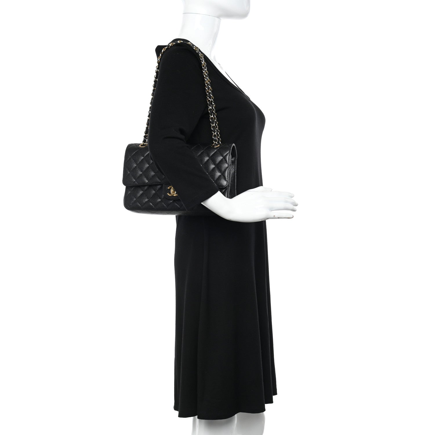 Chanel Caviar Quilted Medium Double Flap Black 2 of 13