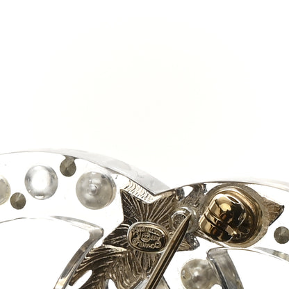 Chanel Resin Pearl Crystal CC Brooch Transparent Gold 3 of 4