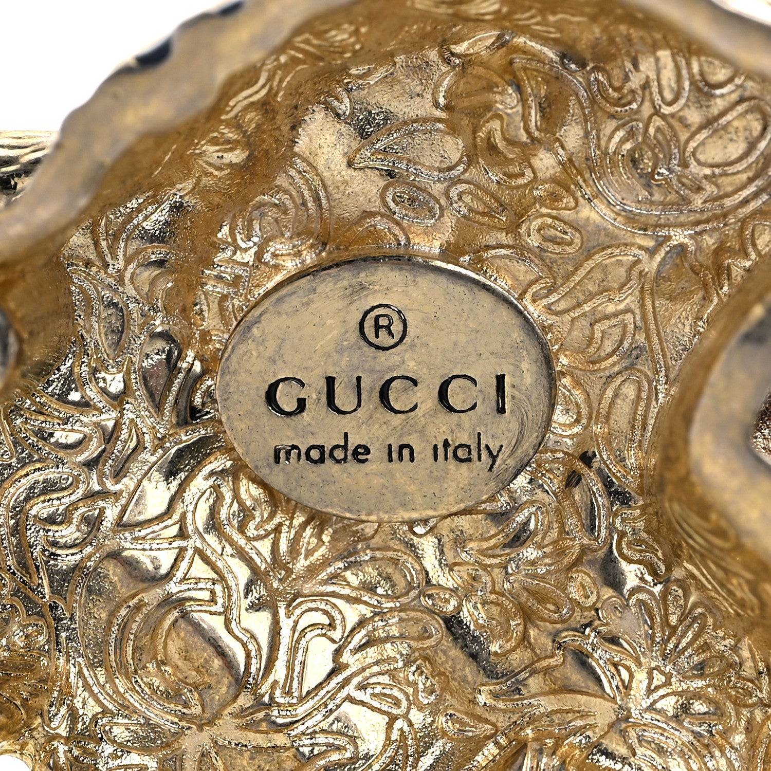 Gucci Metal Crystal Rajah Brooch Gold 5 of 6