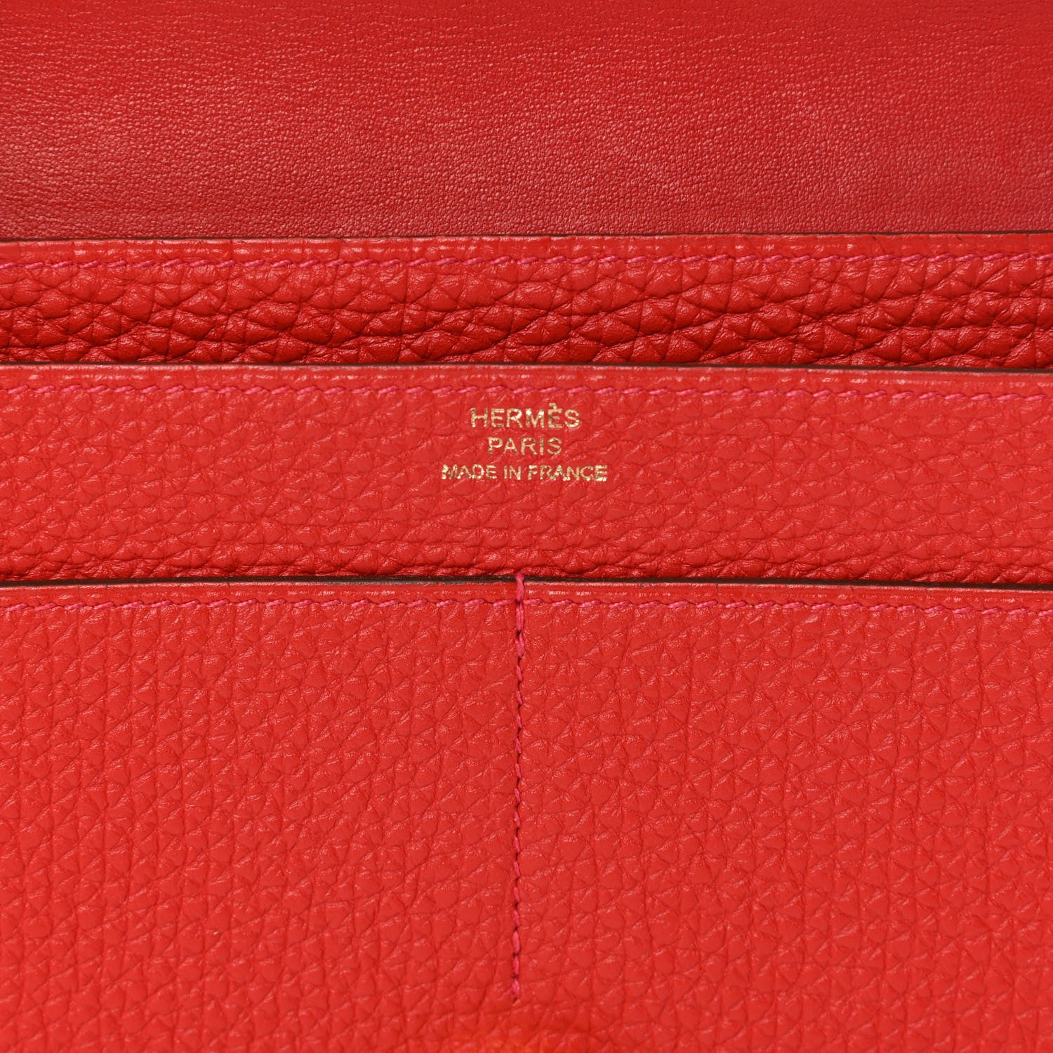 Hermes Togo Dogon Duo Wallet Rouge Casaque 7 of 11