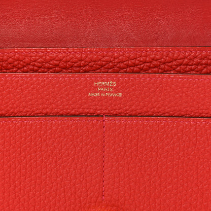Hermes Togo Dogon Duo Wallet Rouge Casaque 7 of 11