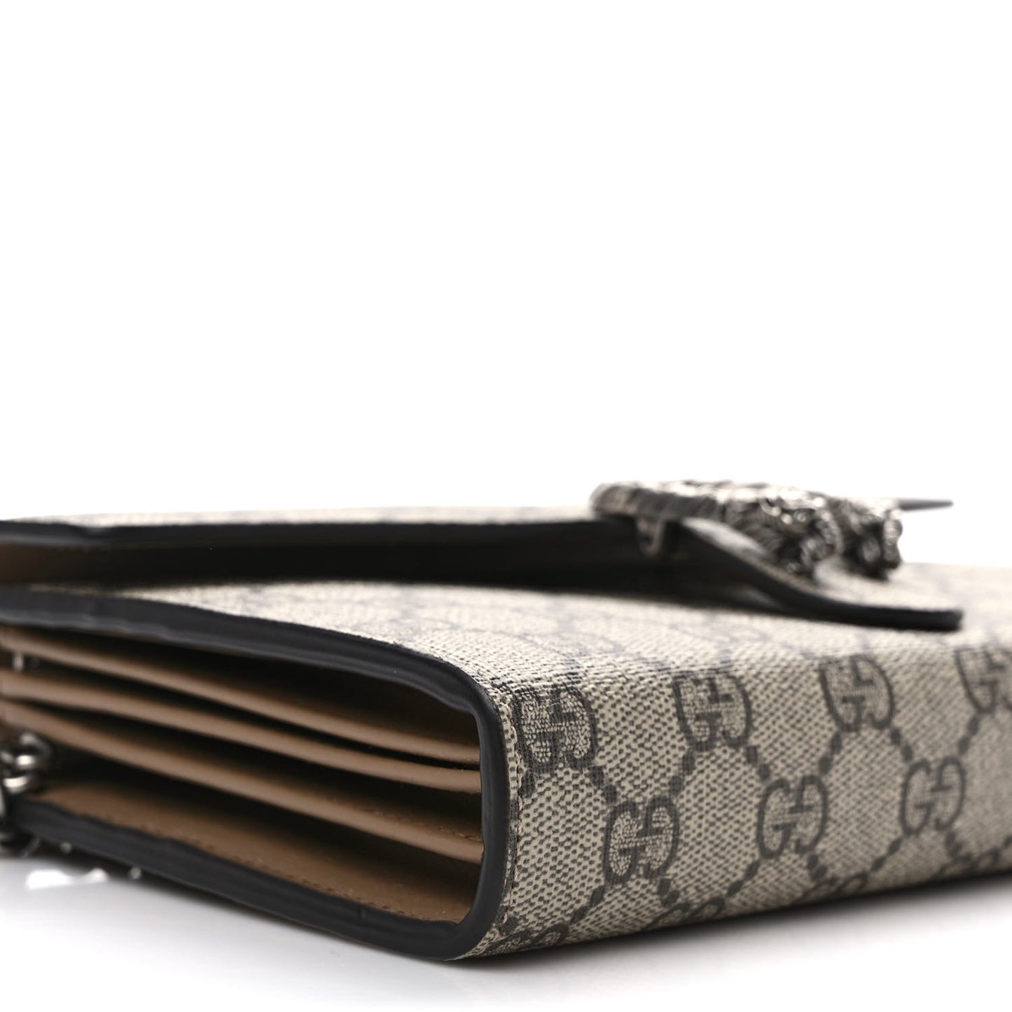 GG Supreme Monogram Mini Dionysus Chain Wallet Beige Taupe
