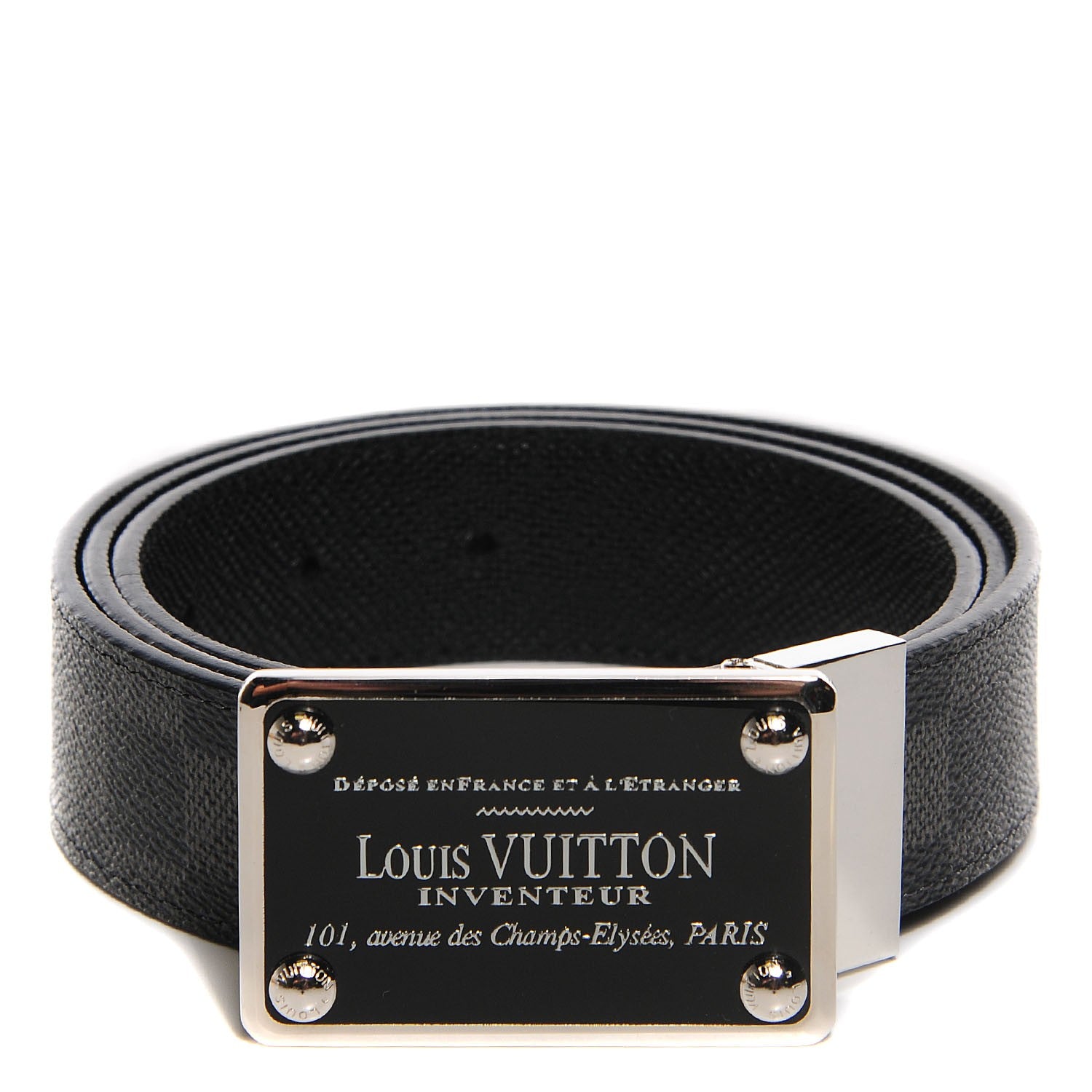 Louis Vuitton Damier Graphite 35mm LV Inventeur Reversible Belt 100 40 1 of 5