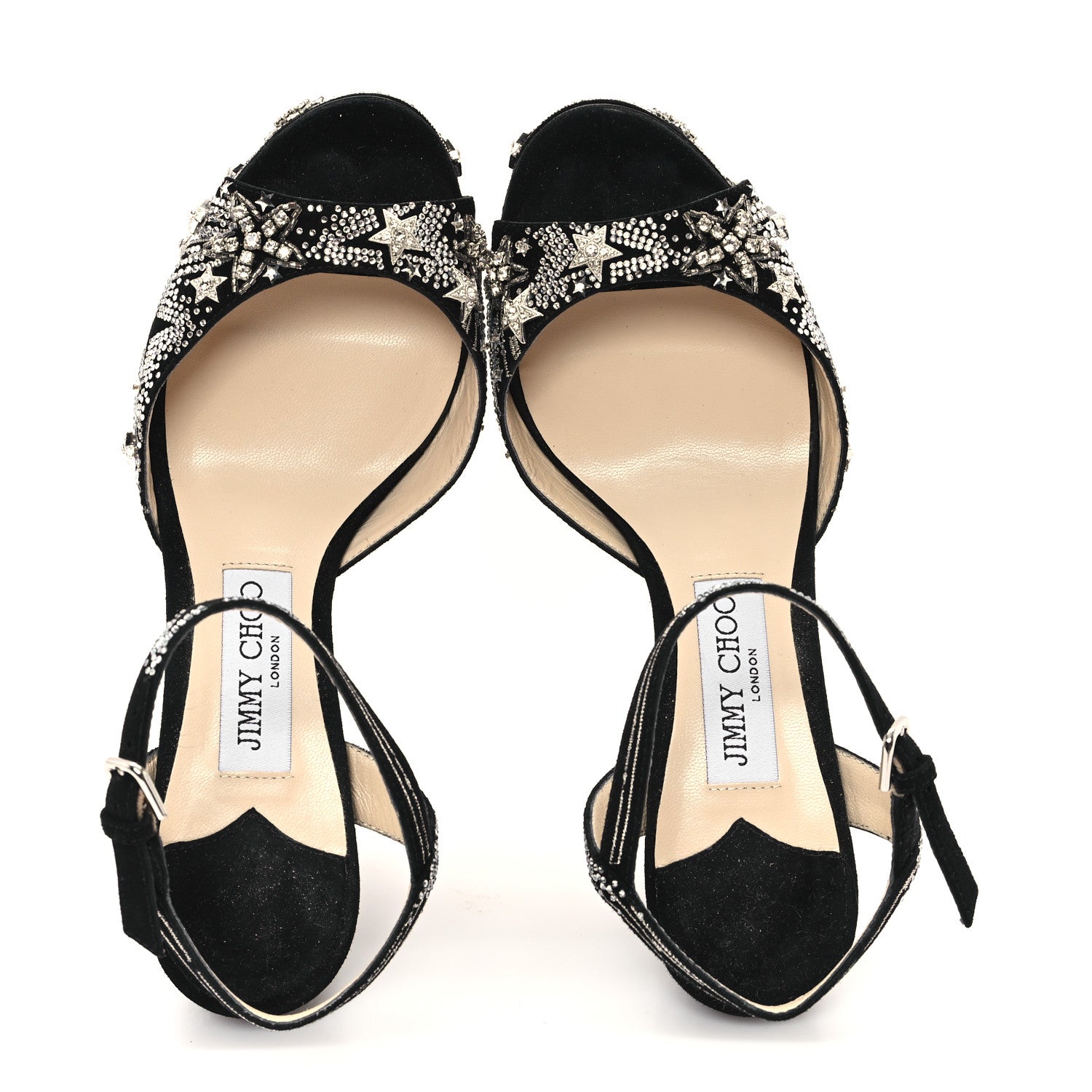 Jimmy Choo Suede Crystal Supernova Platform Pumps 37.5 Black 2 of 8